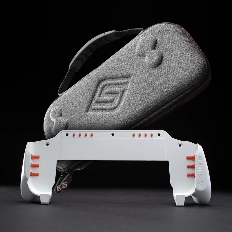 Satisfye ZenGrip Ronin White Slim Bundle, Accessories Compatible with Nintendo Switch & OLED - White ZenGrip & Grey ZenCase Slim - Image 3